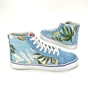 Men Sz 5.5 Vans Sk8hi Slim Lace High Sneaker Skateboard Van Doren Blue/Tropical